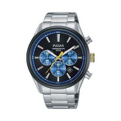 Men's blue chronograph bracelet watch pt3727x1